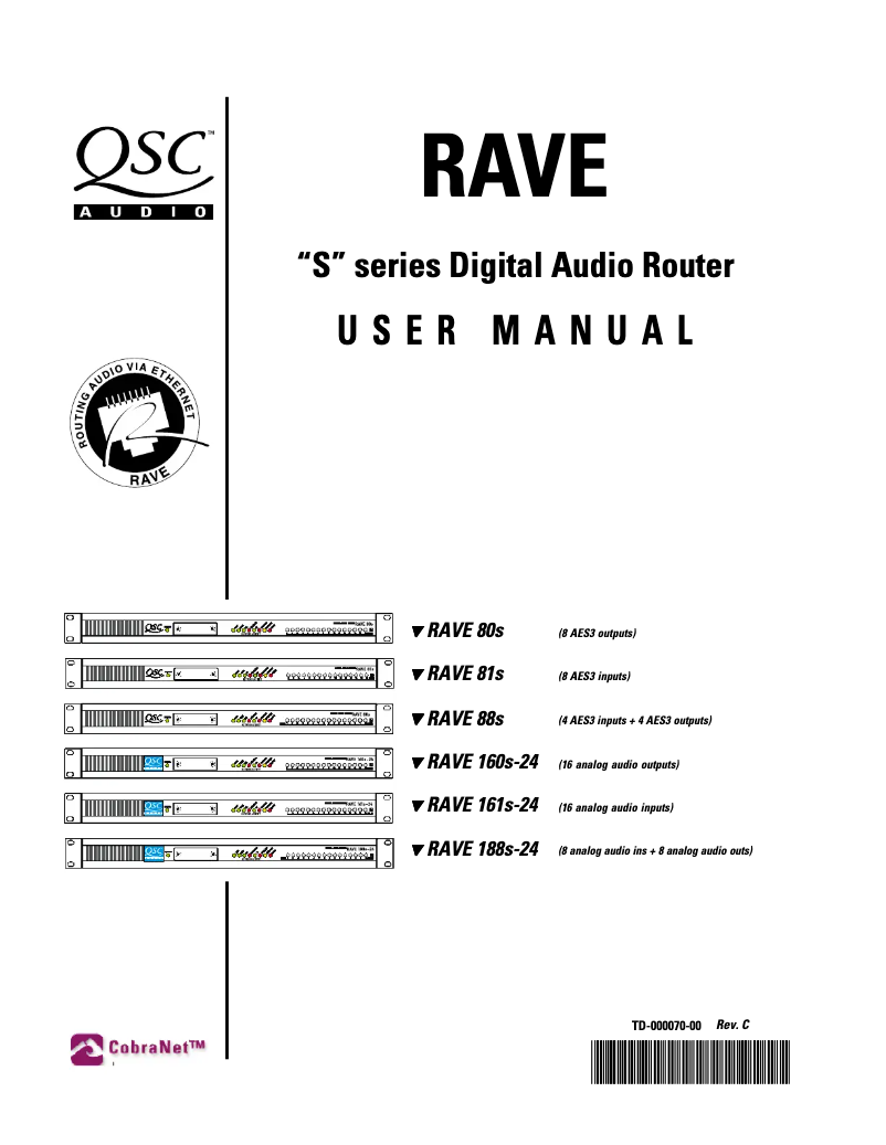 Image de la première page du manuel de l'appareil RAVE 160s-24