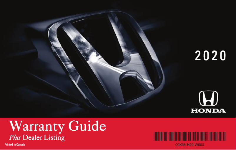 Page 1 de la notice Manuel d'utilisation et d'entretien Honda Civic (2020)