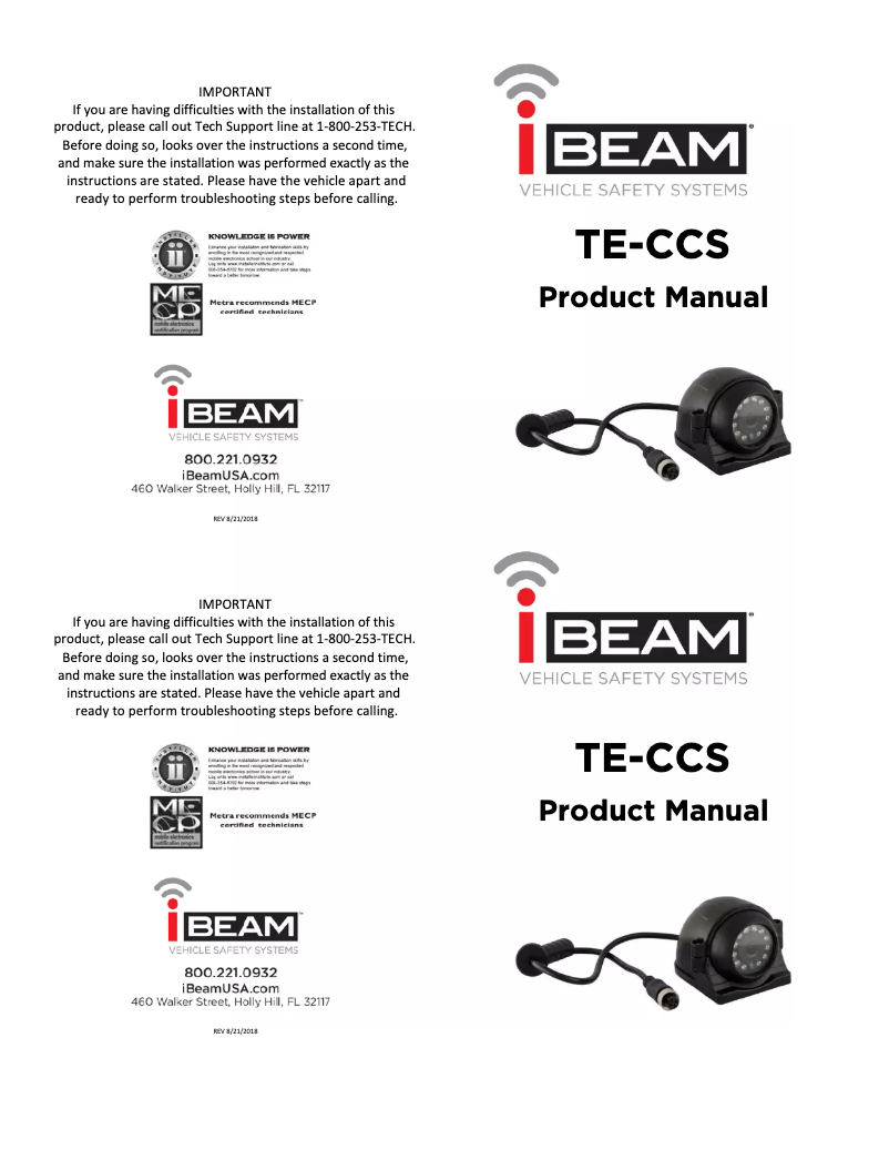 Page 1 de la notice Manuel utilisateur Metra TE-CCS