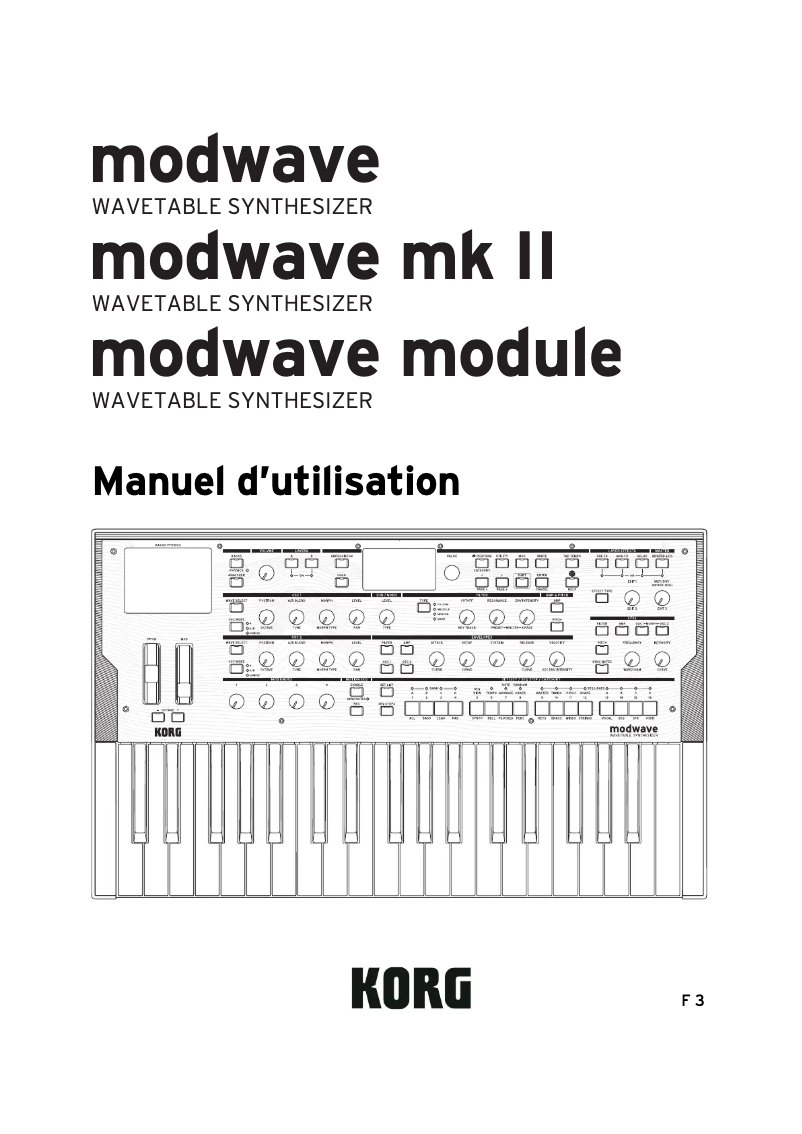 Page 1 de la notice Manuel utilisateur Korg Modwave MKII