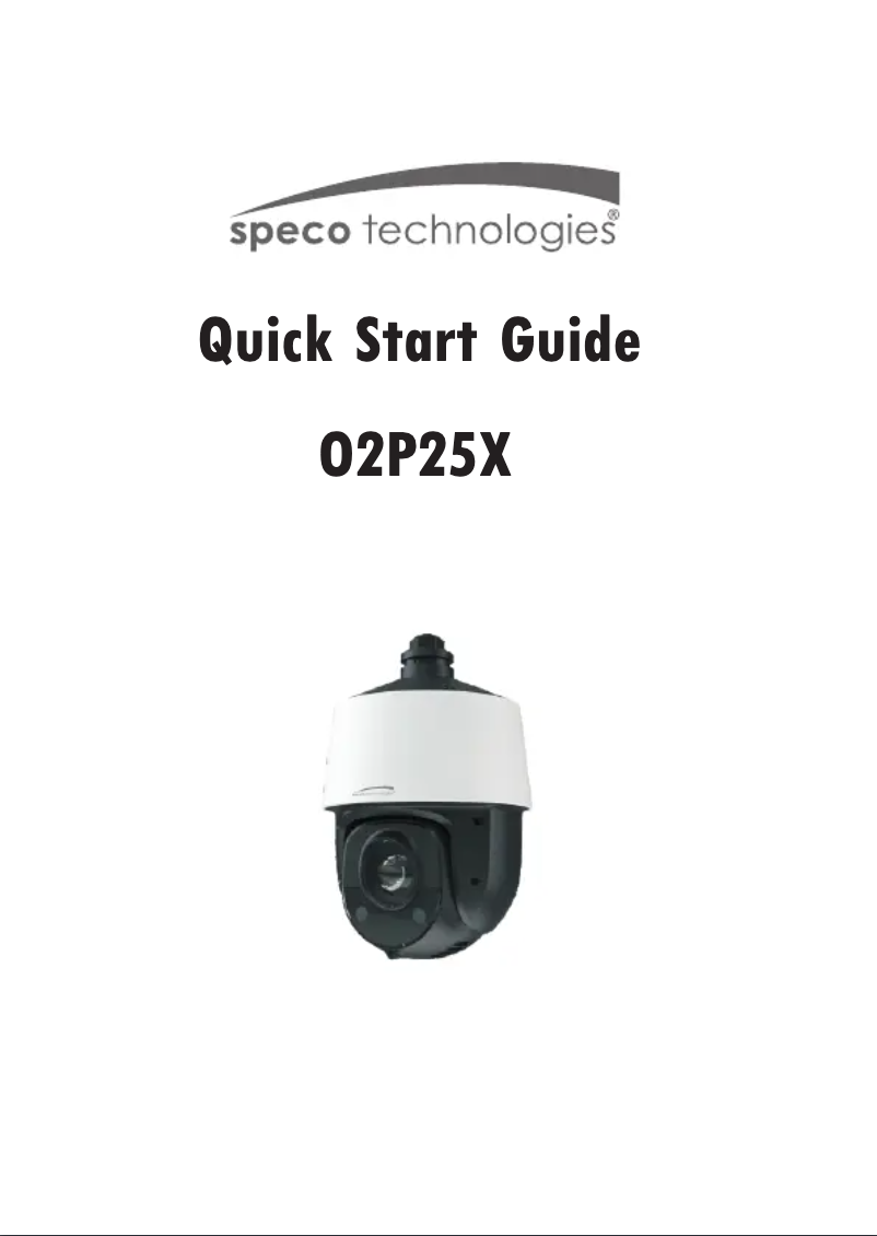 Page n°1 - Guide de démarrage rapide Speco Technologies O2P25X