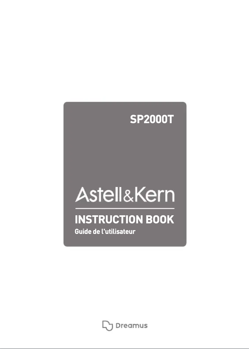 Page 1 de la notice Manuel utilisateur Astell&Kern A&ultima SP2000T