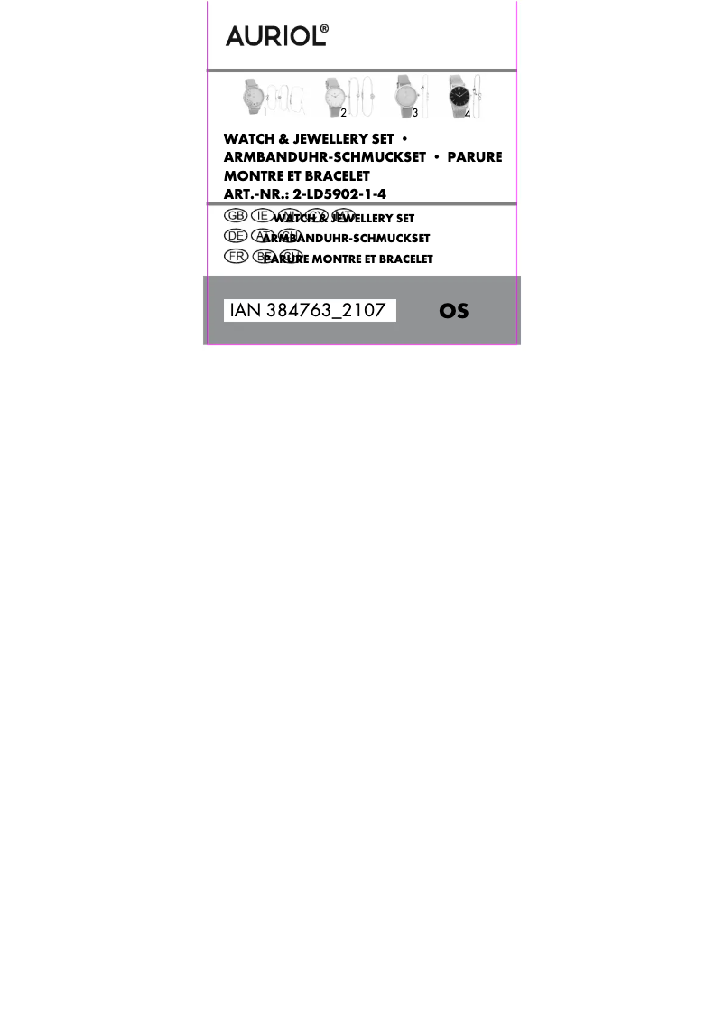 Page 1 de la notice Manuel utilisateur Auriol HG06524D