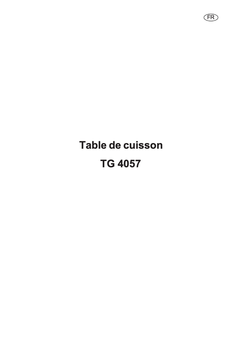Image de la première page du manuel de l'appareil TG4057MR
