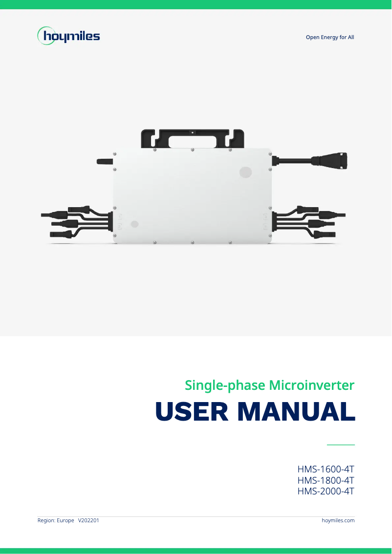 Image de la première page du manuel de l'appareil HMS-2000-4T