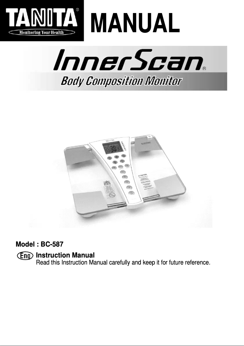 Page 1 de la notice Manuel utilisateur Tanita InnerScan BC-587