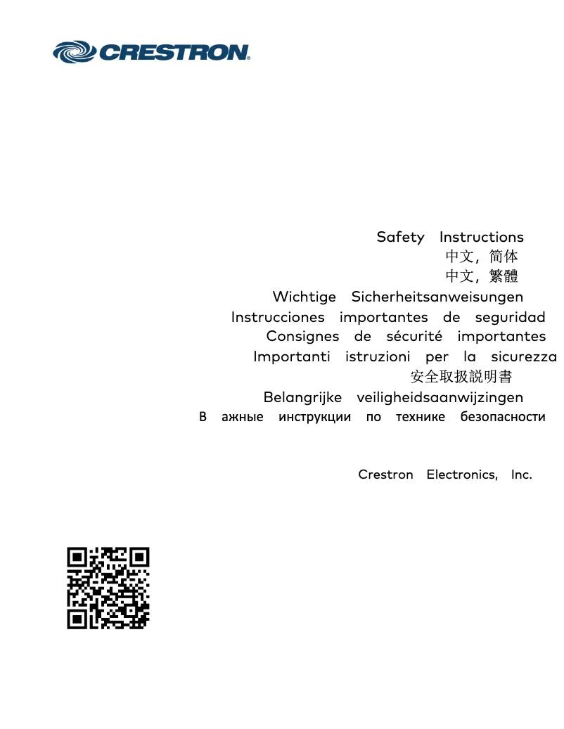 Page 1 de la notice Manuel utilisateur Crestron TSS-1070