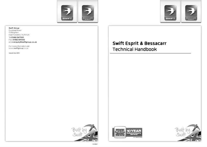 Page n°1 - Manuel utilisateur Swift Bessacarr (2015)
