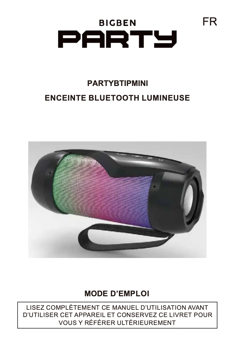 Page 1 de la notice Manuel utilisateur Bigben Party Mini