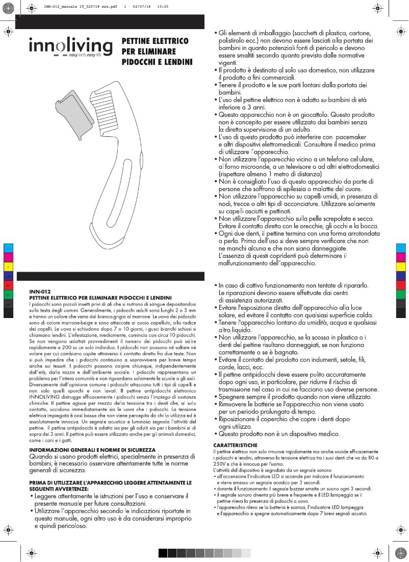 Page 1 de la notice Manuel utilisateur Innoliving INN-012