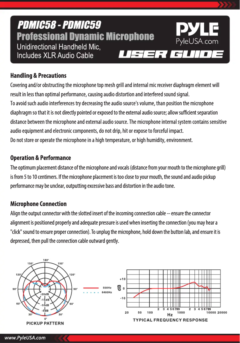 Page 1 de la notice Manuel utilisateur Pyle PDMIC59