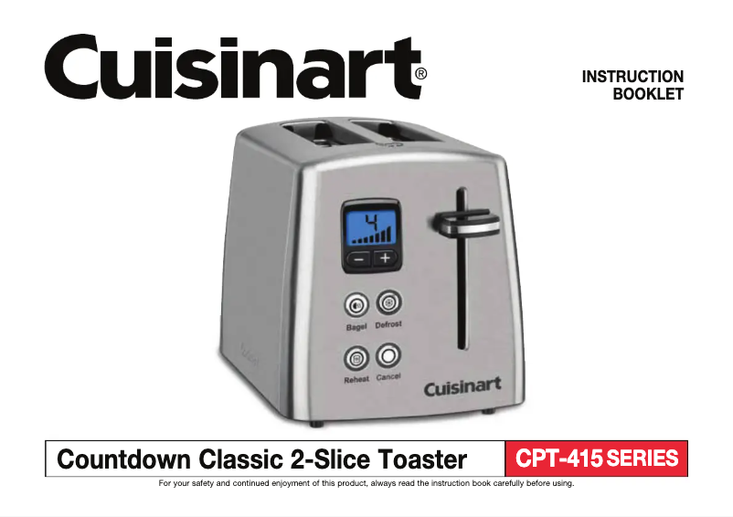 Page n°1 - Manuel utilisateur Cuisinart Countdown CPT-415