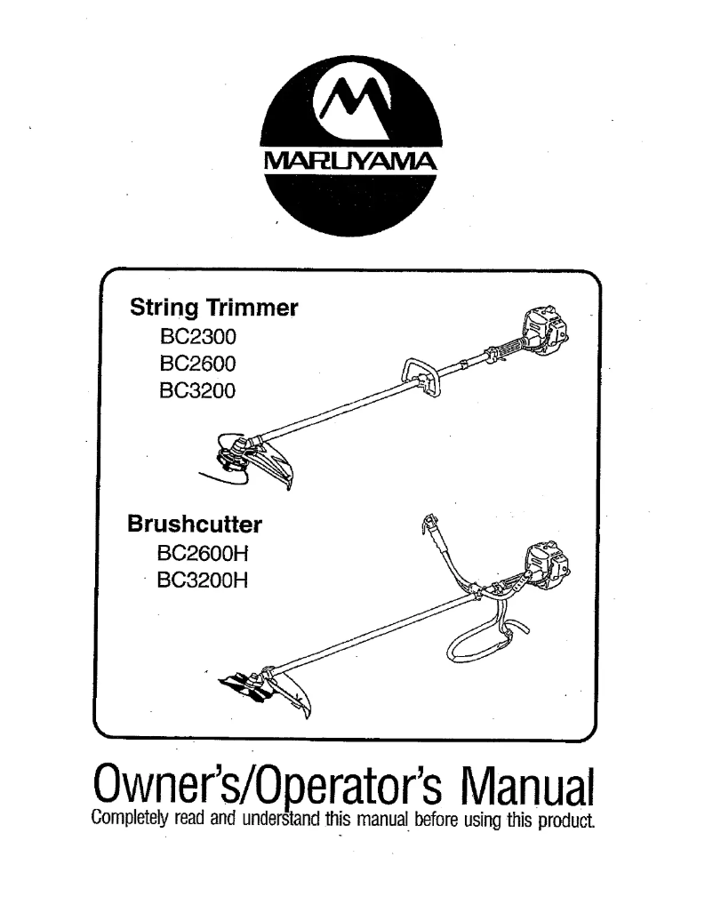 Page n°1 - Manuel utilisateur Maruyama BC3200H