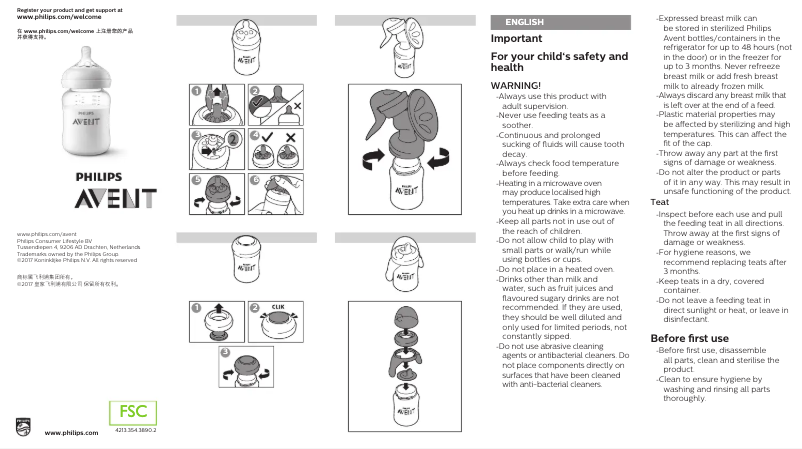 Page 1 de la notice Manuel utilisateur Philips Avent SCF472