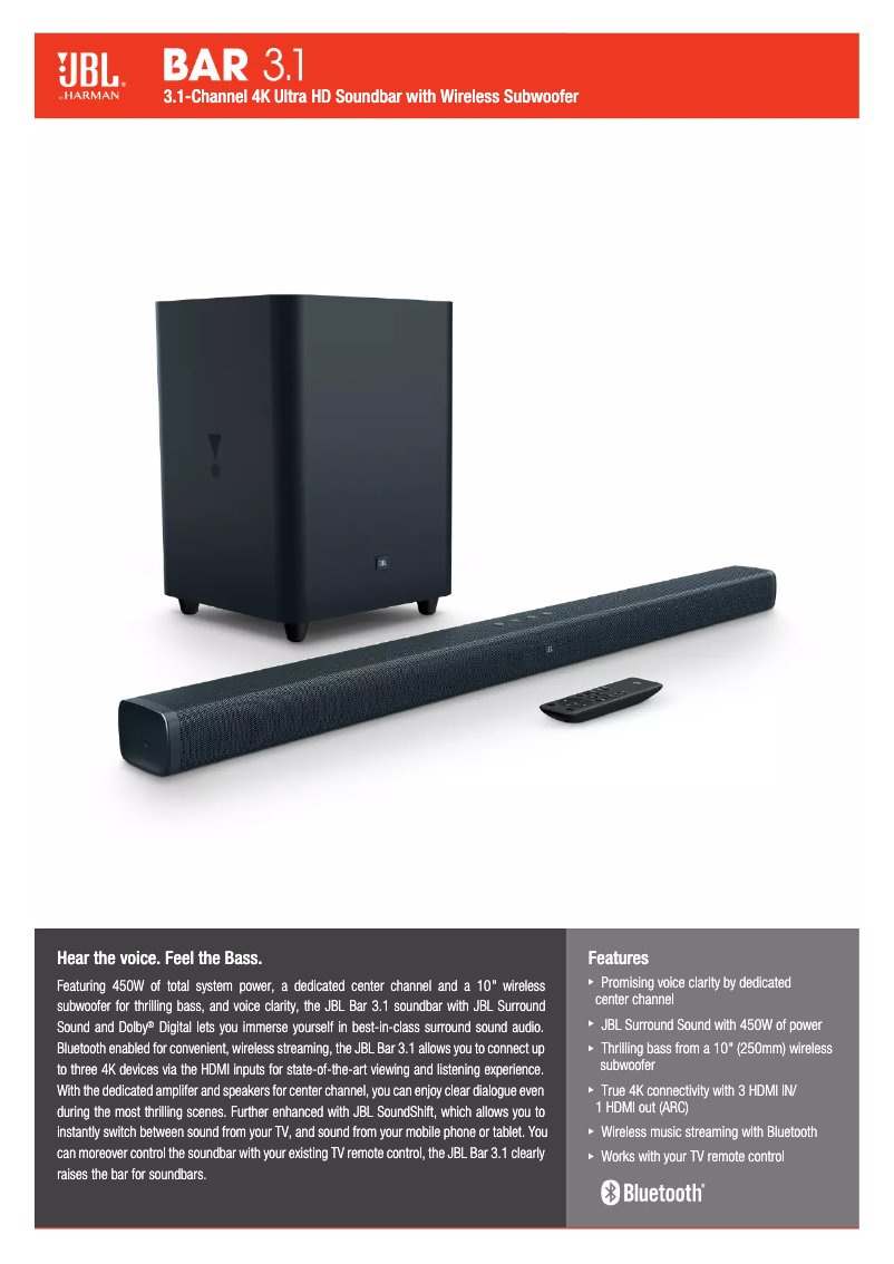 Image de la première page du manuel de l'appareil Bar 3.1