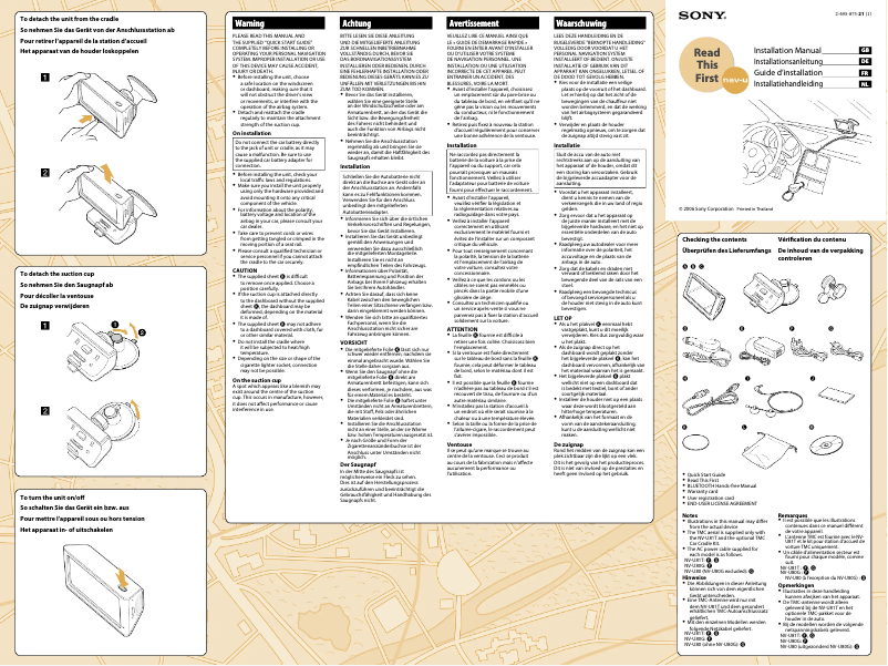 Image de la première page du manuel de l'appareil NV-U80