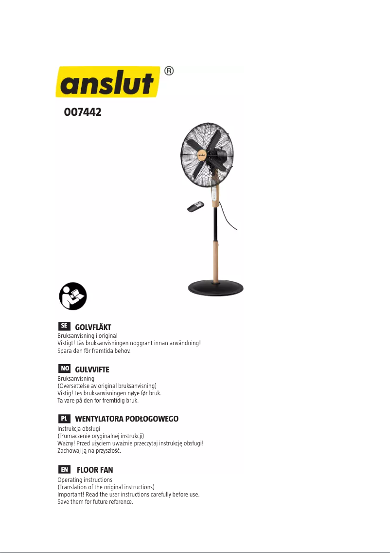 Page n°1 - Manuel utilisateur Anslut 007-442