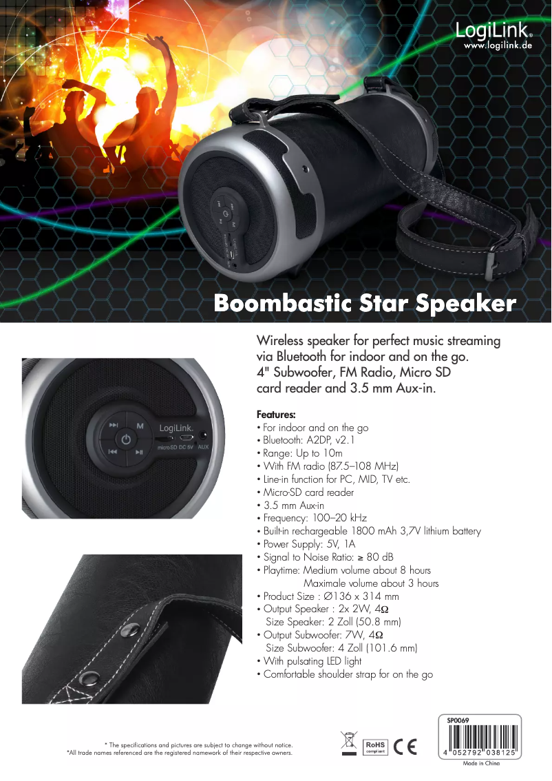 Image de la première page du manuel de l'appareil SP0069