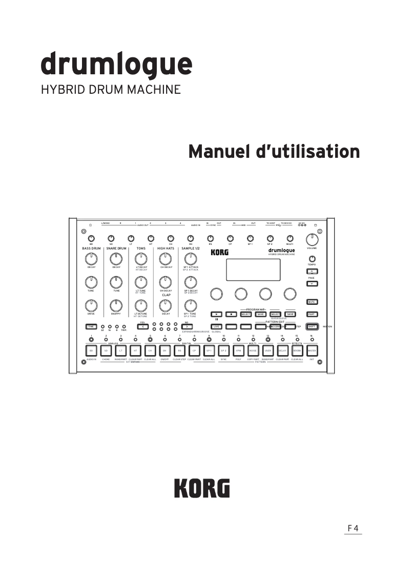Página 1 del manual Manual de usuario Korg Drumlogue