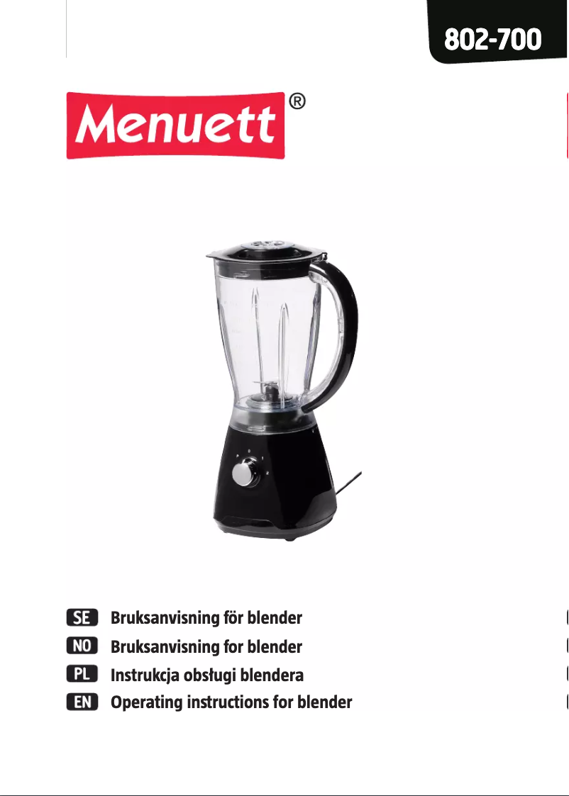 Page 1 de la notice Manuel utilisateur Menuett 802-700