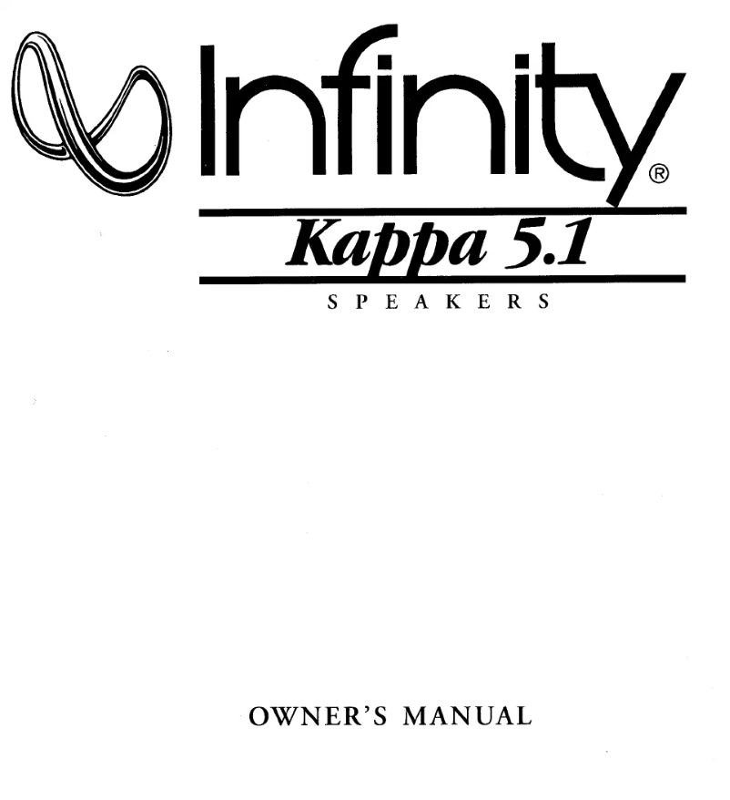 Page 1 de la notice Manuel utilisateur Infinity Kappa 5.1