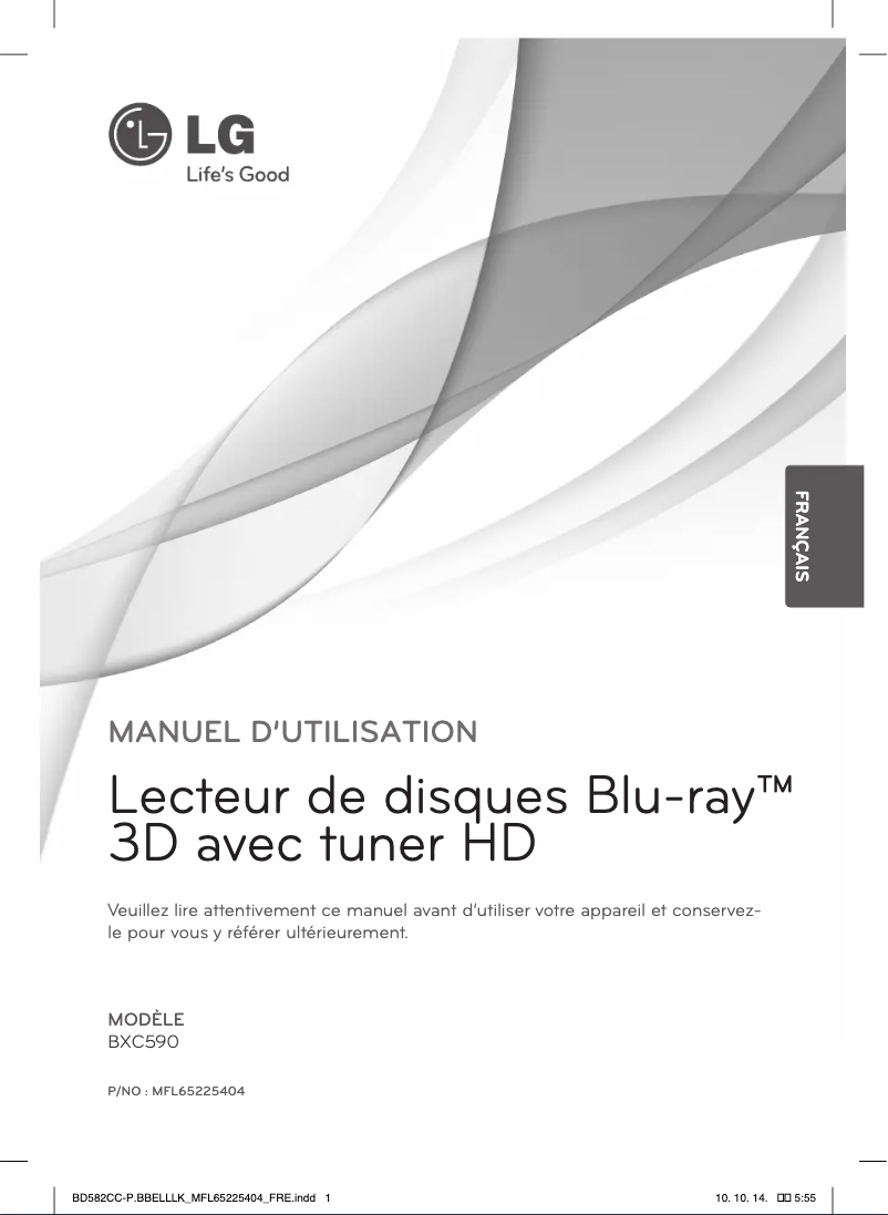 Page 1 de la notice Manuel utilisateur LG BXC590