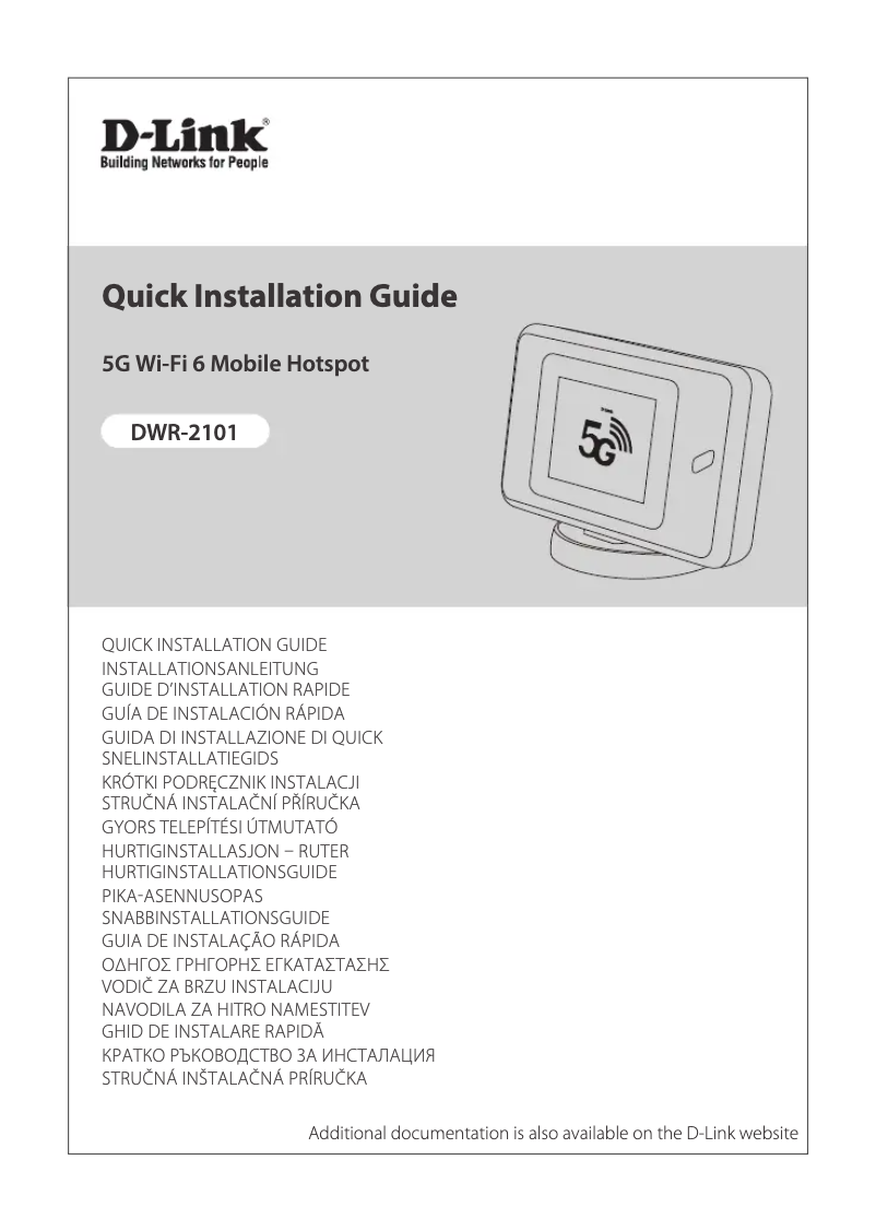 Page n°1 - Guide d'installation D-Link DWR-2101