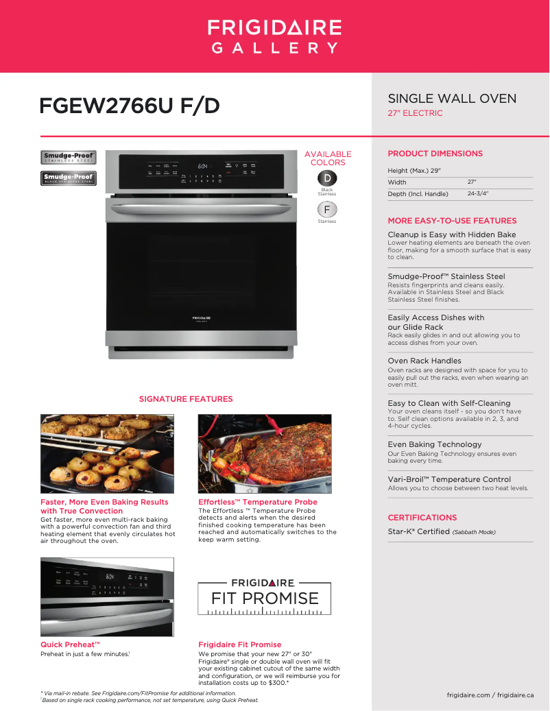 Image de la première page du manuel de l'appareil FGEW2766UD