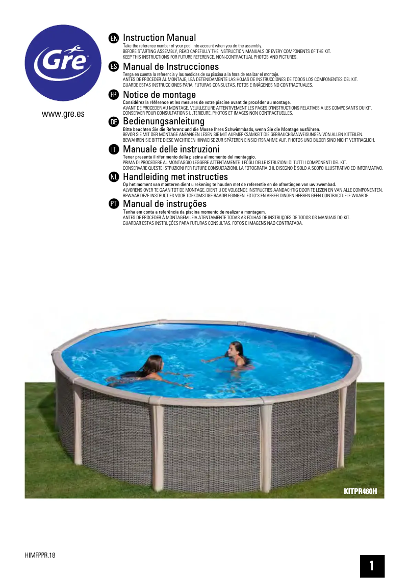 Image de la première page du manuel de l'appareil KITPR460H