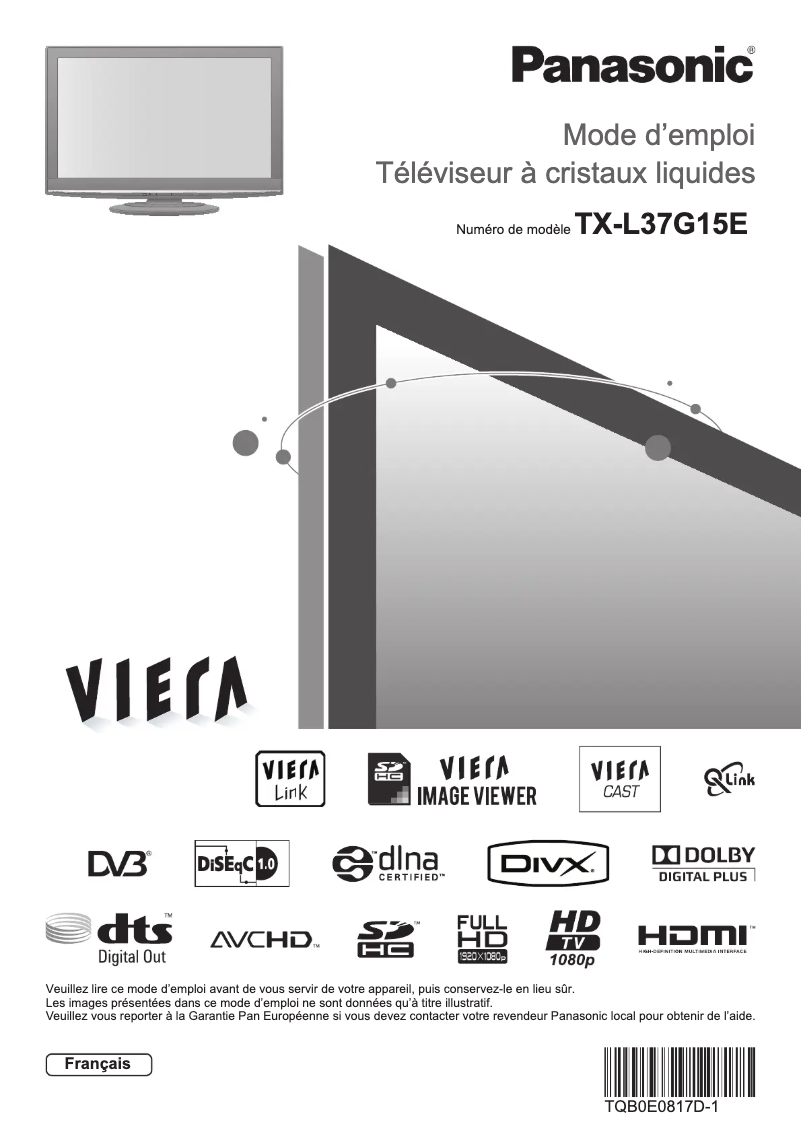 Page 1 de la notice Manuel utilisateur Panasonic Viera TX-L37G15E