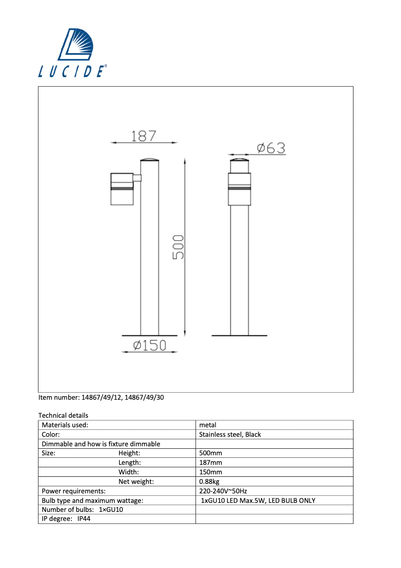 Image de la première page du manuel de l'appareil Arne 14867/49/12