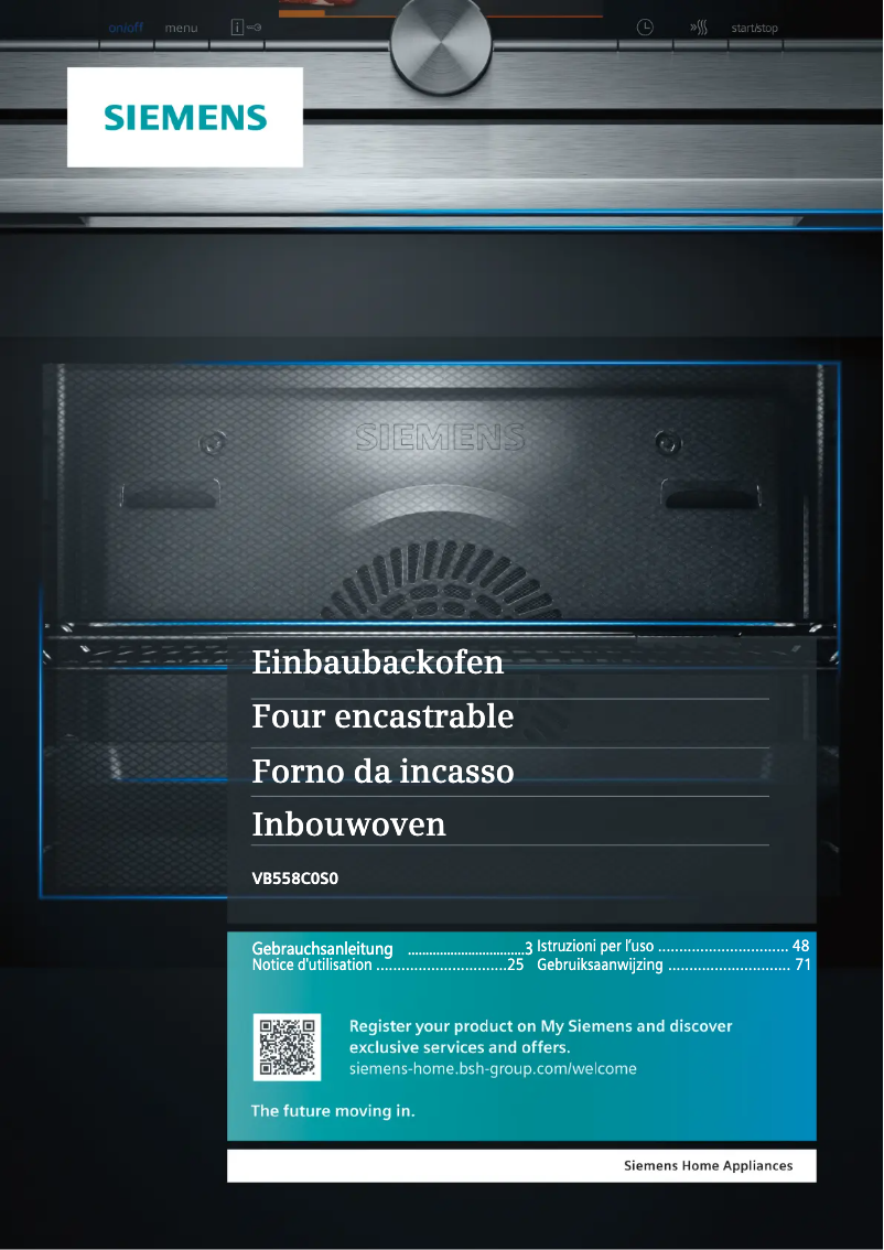 Page 1 de la notice Manuel utilisateur Siemens iQ500 VB558C0S0