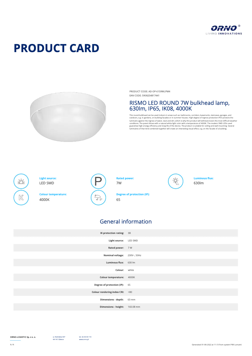 Image de la première page du manuel de l'appareil AD-OP-6159WLPM4