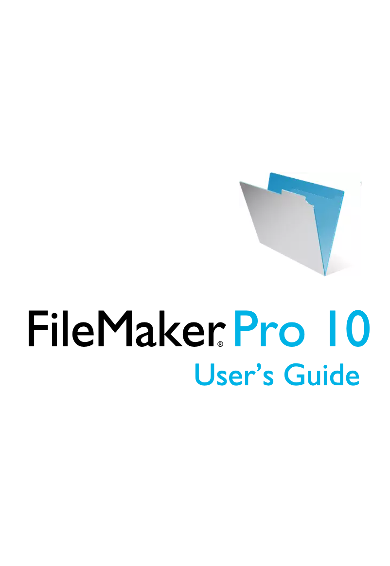 Page n°1 - Manuel utilisateur FileMaker Pro 10