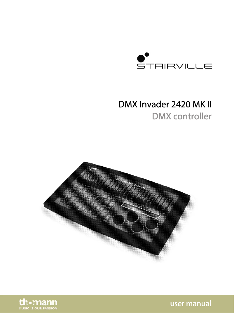 Imagen de la primera página del manual del dispositivo DMX Invader 2420 MK II