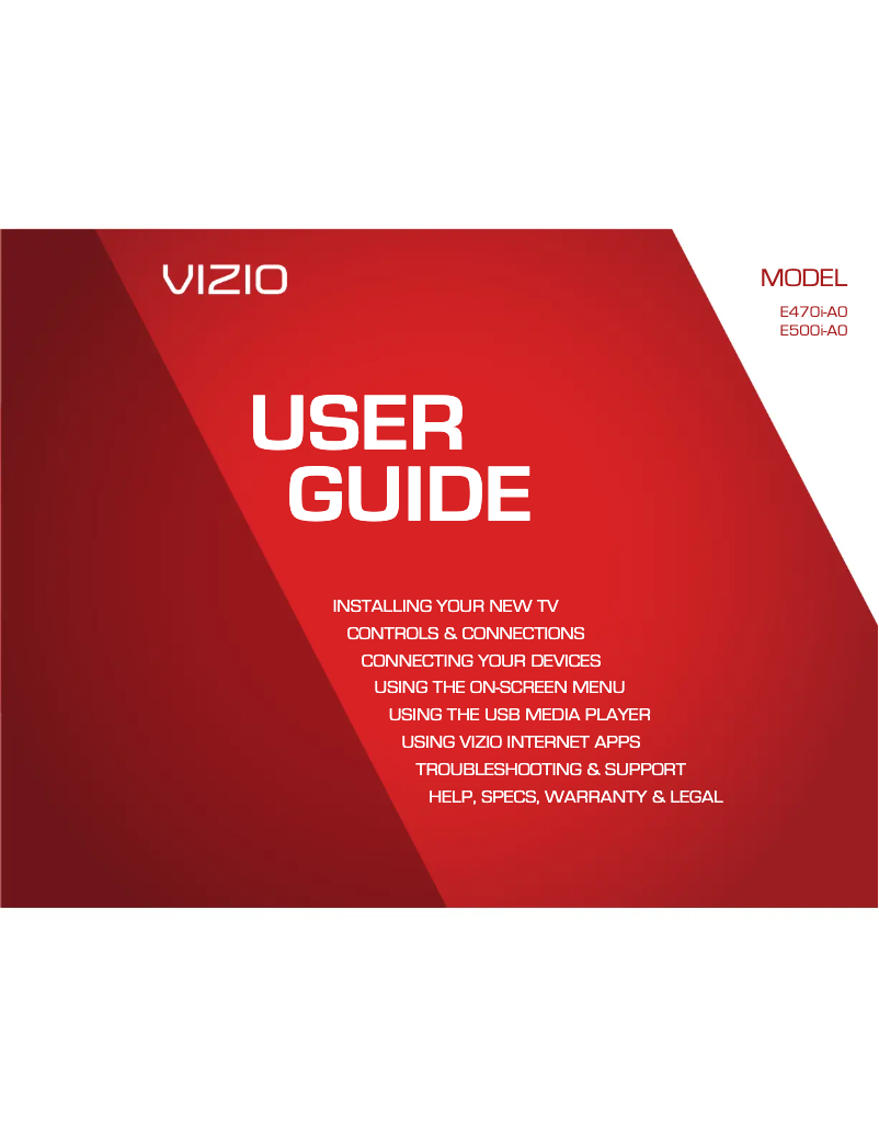 Page 1 de la notice Manuel utilisateur VIZIO E470i-A0