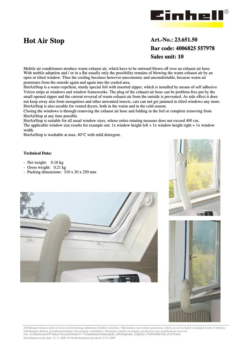 Page n°1 - Manuel utilisateur Einhell Hot Air Stop