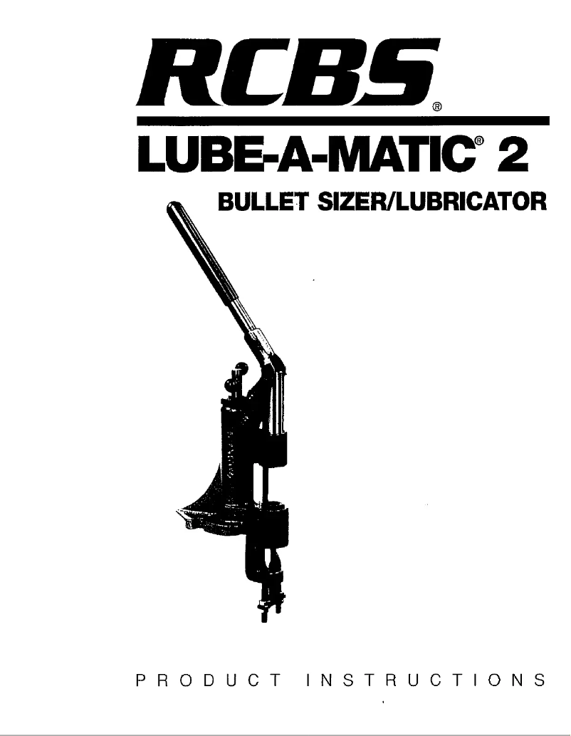 Page n°1 - Manuel utilisateur RCBS Lube-A-Matic 2