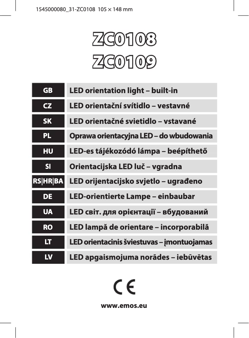 Page n°1 - Manuel utilisateur Emos ZC0109