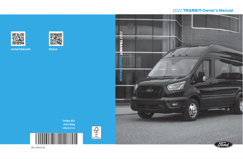 Page n°1 - Manuel utilisateur Ford Transit (2022)