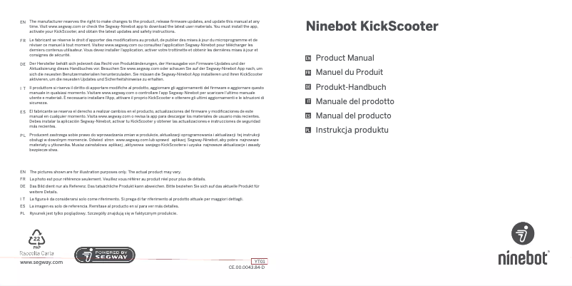 Page n°1 - Manuel utilisateur Segway Ninebot KickScooter F65