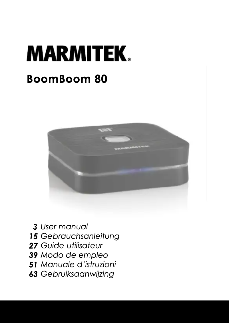 Image de la première page du manuel de l'appareil BoomBoom 80
