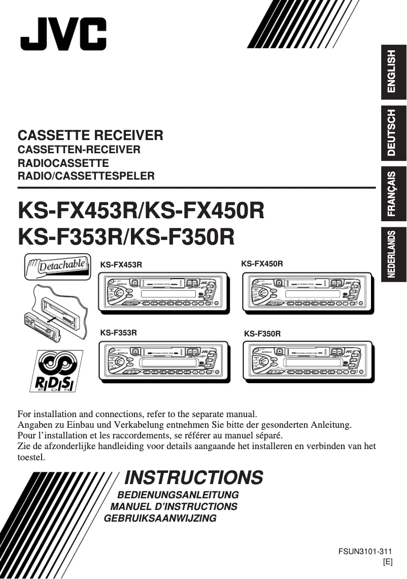 Page n°1 - Manuel utilisateur JVC KS-F350R