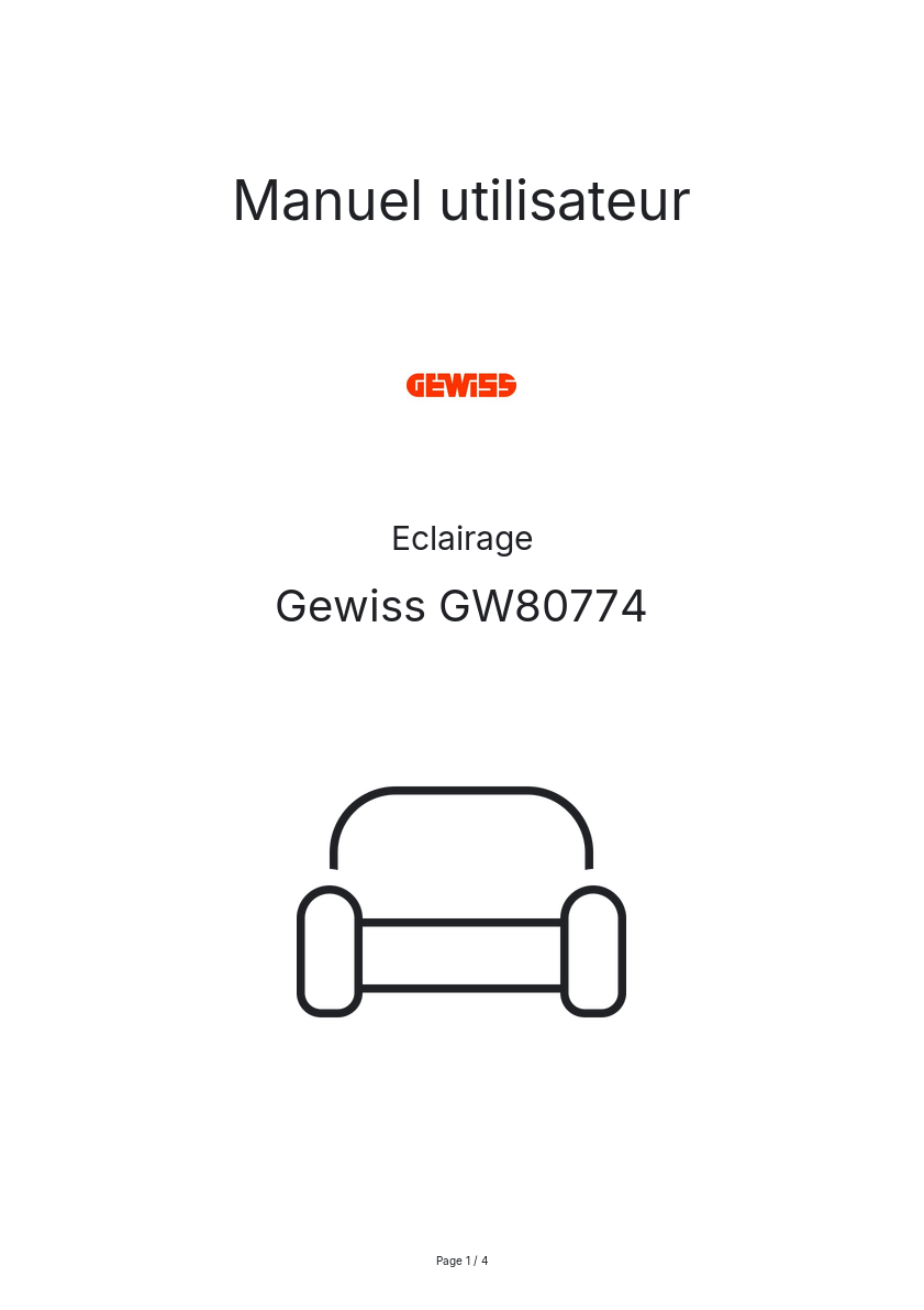 Image de la première page du manuel de l'appareil GW80774