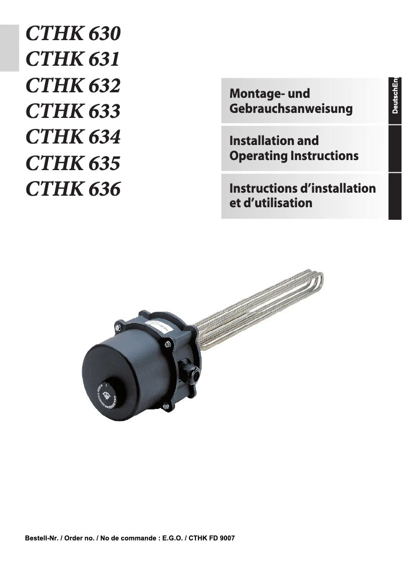 Image de la première page du manuel de l'appareil CTHK633