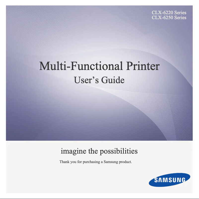 Page 1 de la notice Manuel utilisateur Samsung CLX-6220