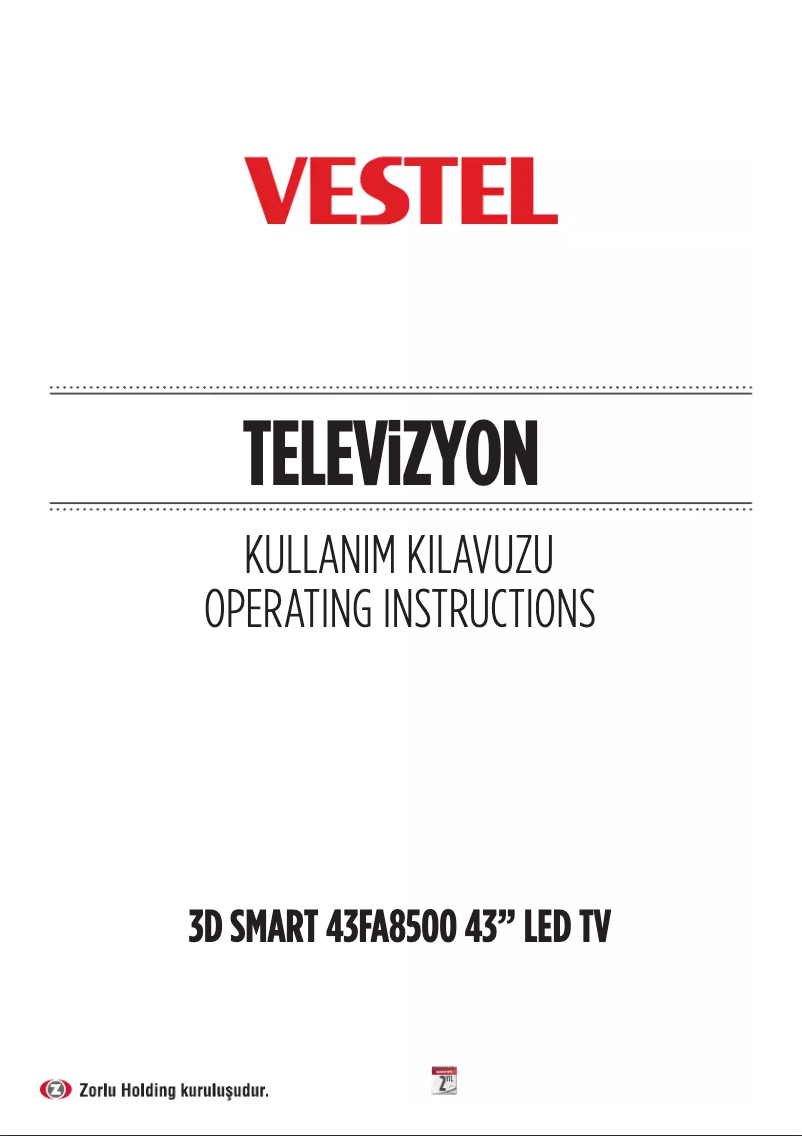 Page 1 de la notice Manuel utilisateur Vestel 43FA8500