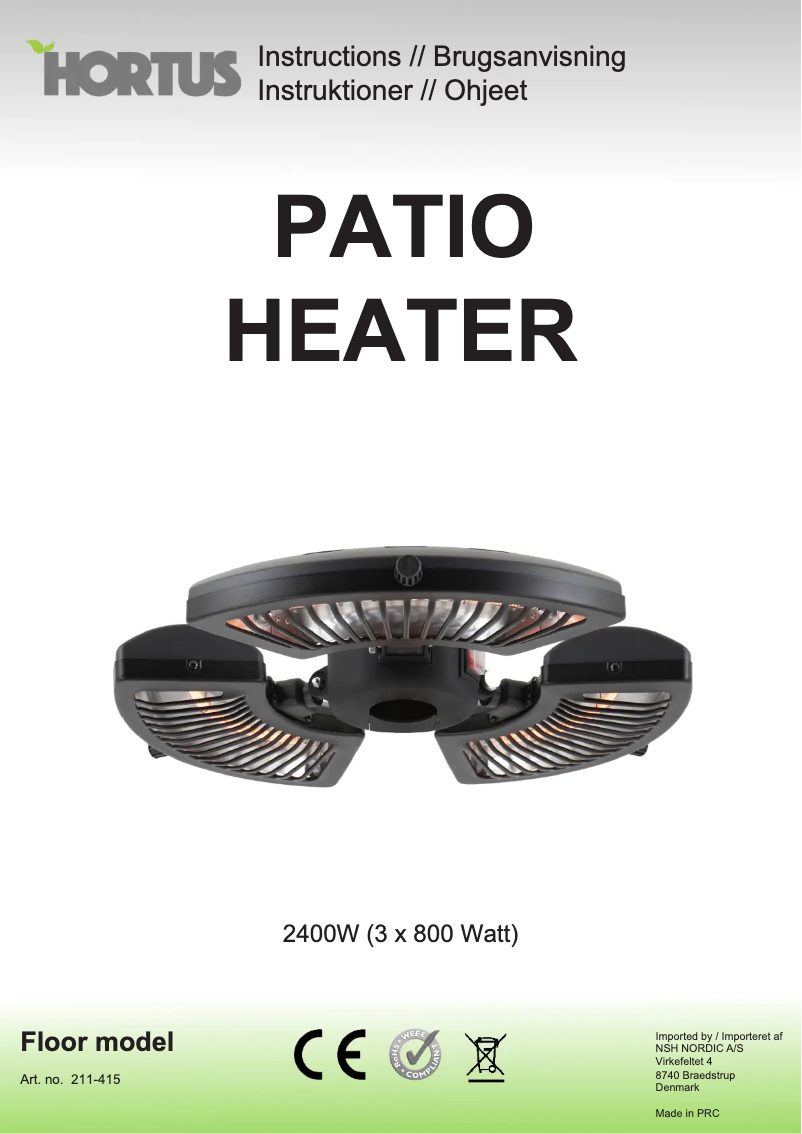 Page 1 de la notice Manuel utilisateur Hortus 211-415