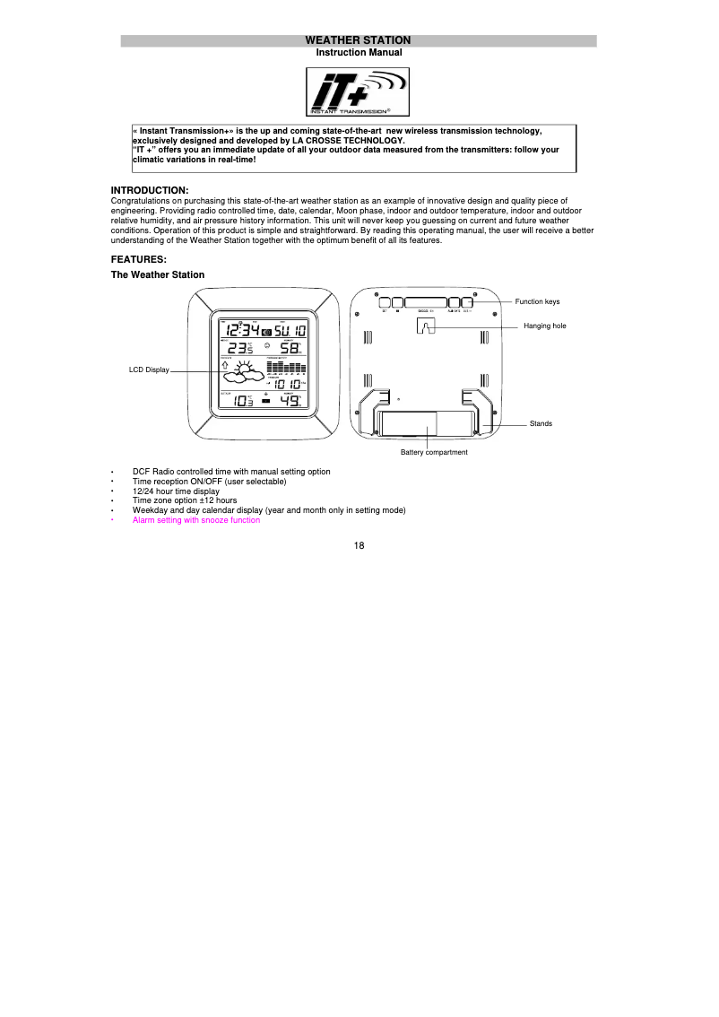 Image de la première page du manuel de l'appareil WS9057
