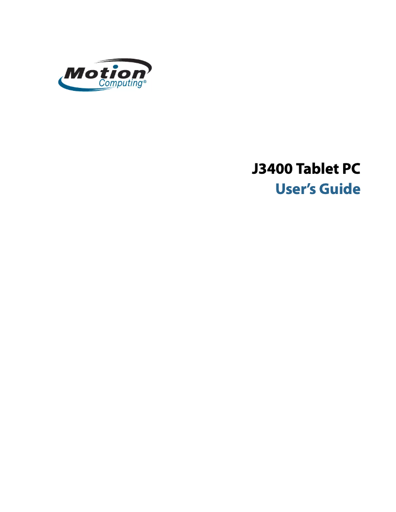 Page 1 de la notice Manuel utilisateur Motion J3400